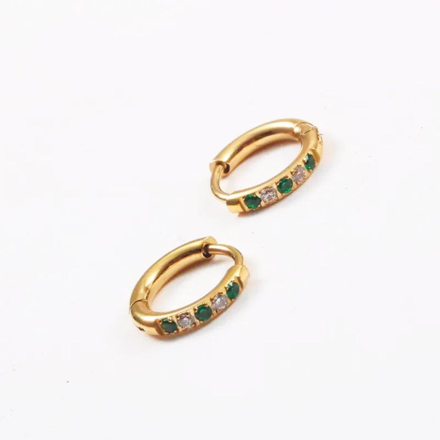 Earringsearrings Atolea Jewelry | Oasis Green Hoops Earrings